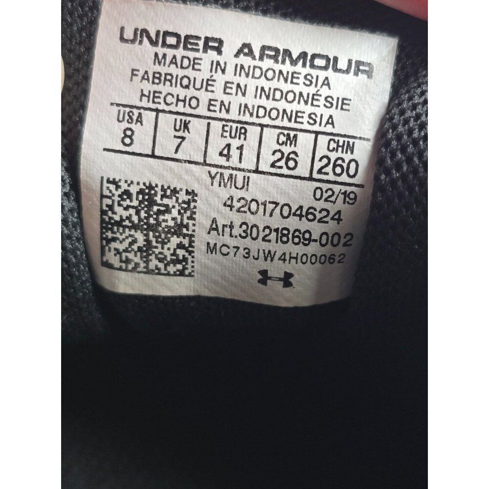 Under Armour Men s Micro G Pursuit Running Shoe Anthracite Gray Black SZ 8 - Picture 9 of 9